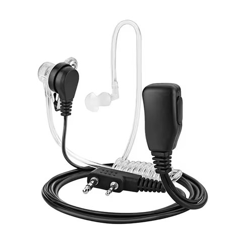 2 Pin PTT MIC Headset Covert Acoustic Tube In-ear Earpiece For Kenwood TYT Baofeng UV-5R BF-888S CB Radio Accessories 10 best sales baofeng bluetooth headset - №3