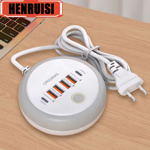 50W Power Strip Multi Port USB C Socket Type C Fast Charging Wall Charger USB Adapter For iPhone12 13 Quick Mobile Phone Charger 10 best sales ipad wall mount with power - №2