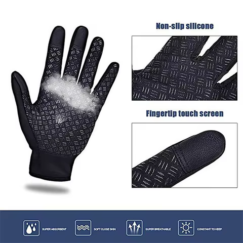 Winter Gloves For Men Waterproof Windproof Cold Gloves Snowboard Motorcycle Riding Driving Warm Touchscreen Zipper Glove 10 best sales winter gloves men - №7