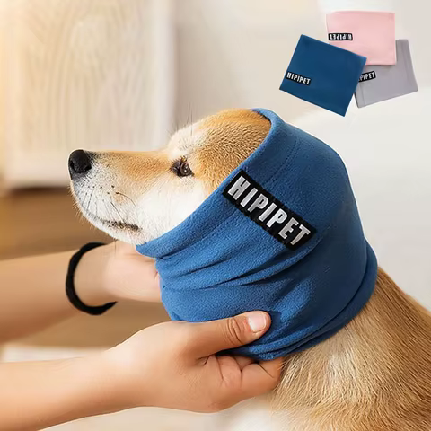 Dog Grooming Earmuffs Soft Warm Noise-Proof Earmuffs Pet Ear Cover Cloth Hat Grooming Bathing Blowing Drying Pet Sleeve 8 best sales dog ear noise protection - №1