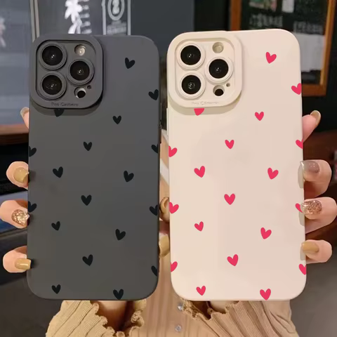 Black Love Heart Phone Case For iPhone 16 14 15 13 12 11 Pro Max X XR XS 7 8 15 16 Plus SE 2020 Shockproof Silicone Soft Cover 10 best sales game of thrones earrings - №8