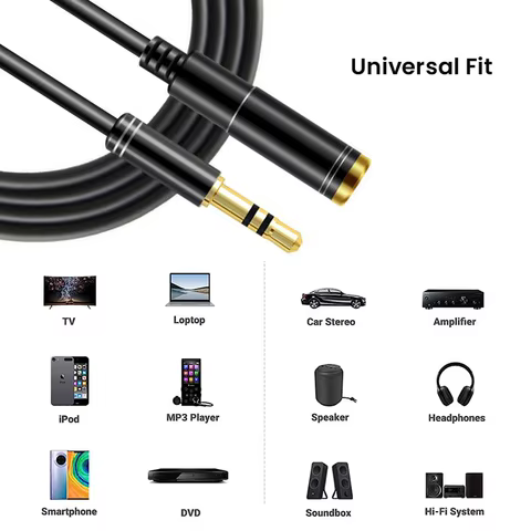 NIERBO 3.5mm Extension Cable Headphone Extension Cable Gold Plated Aux Cable Audio Stereo Jack Male to Female TRS Cord 1m 5m 12 best sales 2 male 1 female 3.5mm - №11