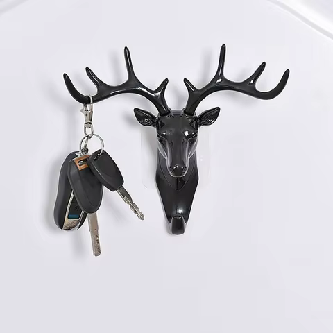 Wall Hanging Hook Vintage Deer Head Antlers for Hanging Clothes Hat Scarf Key Deer Horns Hanger Rack Wall Decoration 12 best sales deer head wall decor - №1