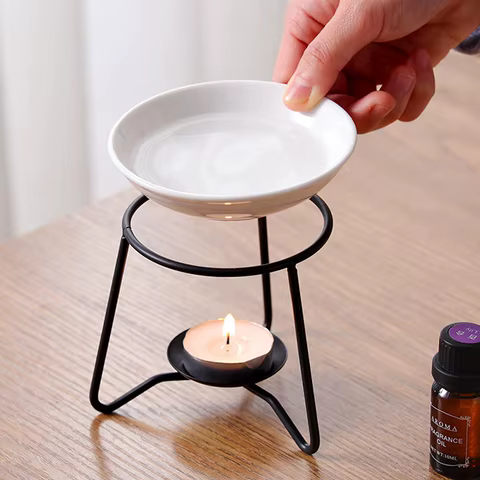 1Pc Aromatherapy Stove Essential Oil Burner Tealight Holder Candle Pie Burner Aroma Diffuser Decor Spa Meditation Home Ornament 12 best sales essential oil burner - №6