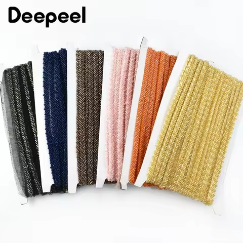 2/5Yards Deepeel 7mm Beaded Lace Fabric Trim Ribbon Clothing Decoration Trimming Fringe Wedding Dress DIY Sewing Accessories 10 best sales denim trim - №7