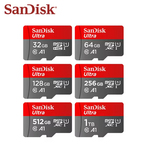 Original SanDisk Micro SD Card C10 32GB 64GB 128GB 256GB 512GB Up to 150MB/s Microsd Memory Card 1TB A1 Flash TF Card for Phone 6 best sales handycam - №2