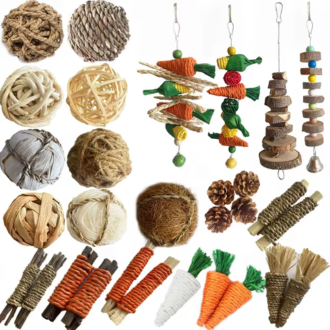 Small Animal Chew Toys For Ribbit Bunny Hamster Guinea Chinchillas Tooth Cleaning Molar Grinding Toys Pet Supplies 8 best sales chinchilla toy - №3