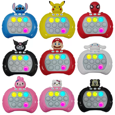 2024 New Pikachu Quick Push Game Pop Up Fidget Bubble Electronic Pop it Pro Game Light AntiStress Toys For Adult Kids Gift 2024 6 best sales fidget soinner - №5