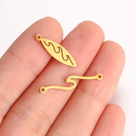 5Pcs Surfing/Anchor/Seagull/Four Leaf Clover Charm Stainless Steel Compass Nautical Pendant DIY Necklace Bracelet Jewelry Making 10 best sales compass charm - №3