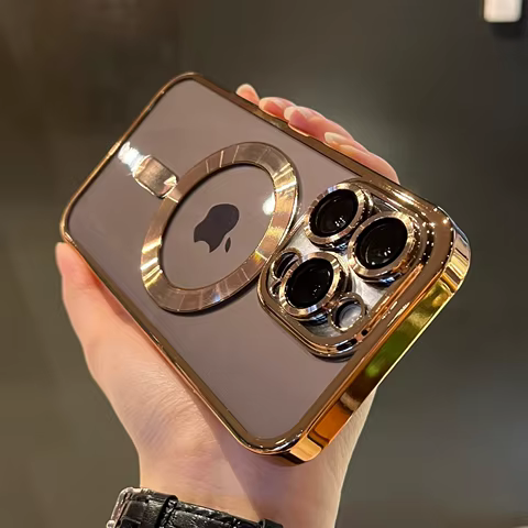 Luxury Magnetic Plating Clear Case For Magsafe Wireless Charging iPhone 11 12 13 14 15 16 Pro Max Plus Shockproof Silicone Cover 8 best sales iphone 15 pro case - №5