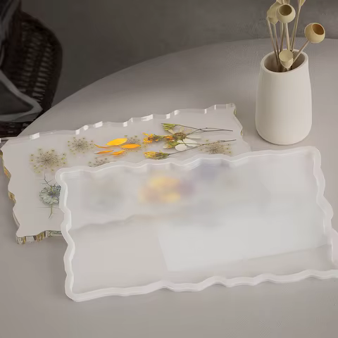 Tray Epoxy Resin Silicone Mold DIY Large Rectangle Tea Plate Coaster Resin Mold For Home Decoration Craft Making Art Supplies 10 best sales silicon resin - №8