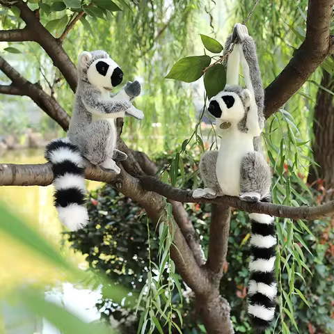 28cm Wild Lemur Stuffed Plush Animal Toy Short and Long Arms Simulated Plushie Like Real Kids Present 12 best sales madagascar toy - №4