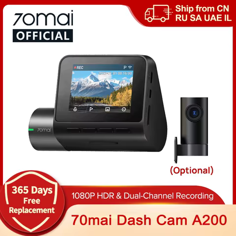 Global 70mai Dash Cam A200 Dual-channel Record 1080P HDR 2'' IPS Screen 24H Parking Monitor 70mai Car DVR A200 WIFI APP 130° FOV 10 best sales qin 1s 4g - №2