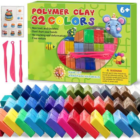Colors Polymer Clay Blocks With Tools Kit Molding Craft Oven Bake Beginer Kids Diy Earrings Dolls Jewerly Accessories 10 best sales wood clay - №6