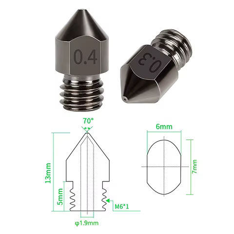Creality Hardened Steel MK8 Nozzle for 3D Printers,Upgraded All Metal Nozzle for Ender 3 Ender-3 pro S1 CR-10 Series 10 best sales k2s - №3