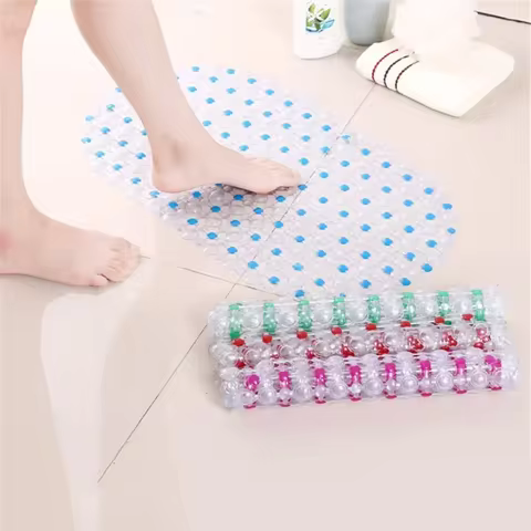 New Household Non-slip Mat Bathroom Bath Massage Suction Cup Bathtub with Suction Cup Bathroom Mat Rug Bathroom Carpet Supplies 8 best sales anti slip shower mat - №5