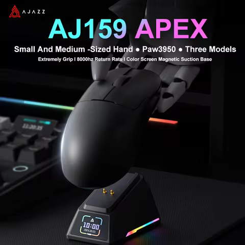 AJAZZ AJ159 APEX/AJ159PRO Wireless Gamer Mouse with RGB Magnetic Charging Base Lightweight AJ159P Gaming Mouse for PC Laptop 10 best sales shunzao z11 max - №4