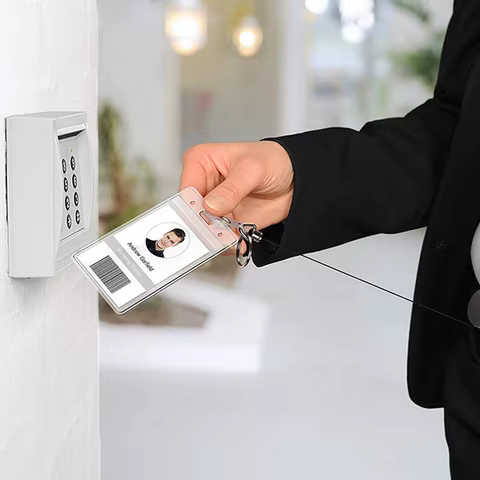 Retractable Metal Wire Keychain Pull Badge Reel ID Lanyard Name Tag Card Badge Holder Reels Recoil Chain Clips Outdoor Key Ring 8 best sales id badge reels - №6