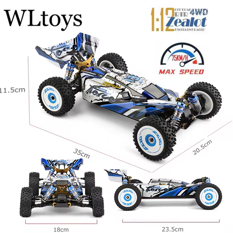 Wltoys New 124017-V8 1/12 2.4G Racing RC Cars 4WD Brushless Motor 75Km/H High Speed Remote Control Off-road Drift Toys For Aduit 10 best sales rc car wltoys - №3