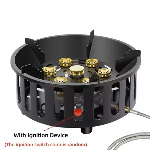 21000W 7-Core Camping Stove High-Power Strong Fire Portable Tourist Gas Burner Windproof Electronic Ignition Camping Equipment 6 best sales wokbrander - №6