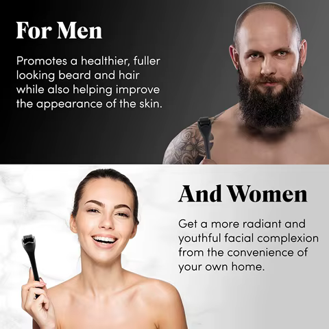 540 Needles for Facial Body Hair Growth Derma Roller for Skin Beard 0.2mm 0.25mm 0.3mm Needle Micro Face Roll Tool 12 best sales propolis serum - №4