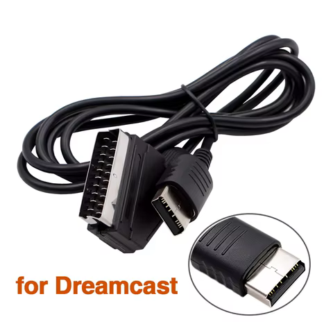 1.8m RGB Scart Cable For PS2/PS1/PS3/SEGA Mega Drive1/MD2/DC Dreamcast/Saturn/XBOX/XBOX 360 Retro Video Game Consoels 8 best sales scart - №1