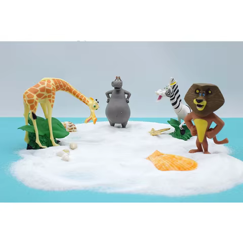 4Pcs Disney Madagascar Animal Lion Zebra Giraffe Collection Kawaii Figures Kids Tide Play Toys Gifts Handmade Model Accessories 12 best sales madagascar toy - №11