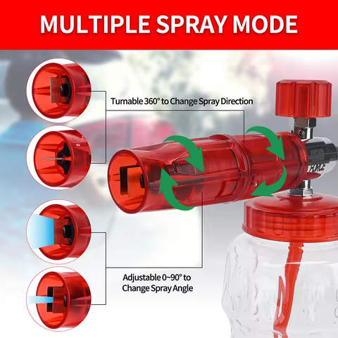 Pressure Washer Aluminum Foam Cannon Foam Generator Snow Foam Lance with 1/4” Quick Connector for Portland Husky Ryobi Greenwork 8 best sales beer foamer - №7