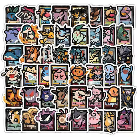 103pcs Pixel Style Anime Pokemon Stickers Pikachu Cartoon Decals DIY Suitcase Stationery Waterproof Sticker for Kids 8 best sales pokemon wall stickers - №6