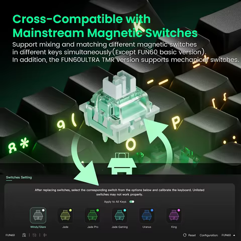 Akko MonsGeek FUN60 Mechanical Keyboard Magnetic Switch 60% Gaming Keyboards Rapid Trigger 0.01mm 8K ARGB HE/TMR Custom Keyboard 10 best sales macro keys - №1