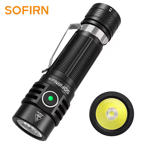 Sofirn SC18 1800lm EDC Flashlight USB C Rechargeable SST40 LED 18650 Torch TIR Optics Lens Lantern with Power Indicator 12 best sales sony rx0 - №7