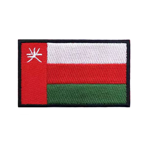 Oman flag Patches Armband Embroidered Patch Hook & Loop Iron On Embroidery Badge Military Stripe 12 best sales oman air - №9