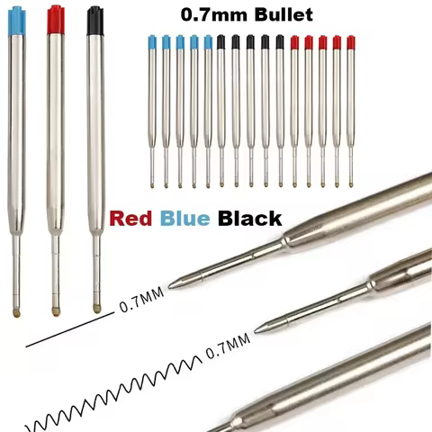 5/10/20pcs L:3.9 In/99mm Ballpoint Pen G2 Refills for Medium Point blue red Black Ink Rods for Writing Office Stationery 10 best sales spongeless ink cartridge - №1