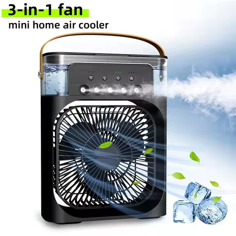 New 3 In 1 Fan AIr Conditioner Household Small Air Cooler LED Night Light Portable Humidifier Air Adjustment Office Home Fan 10 best sales air conditioner btu - №3