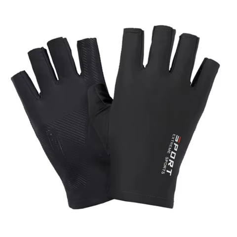 Ice Silk Halffinger Cycling Gloves for Men and Women Outdoor Sports Fitness Driving Fishing Highelastic Comfortable 10 best sales winter gloves men - №2