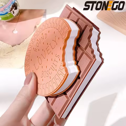 STONEGO Creative Chocolate Cookies Shape Note Book Students Cartoon Cute Tearable Handwritten Memo Pads Cover Notepad 12 best sales field notes cover - №12