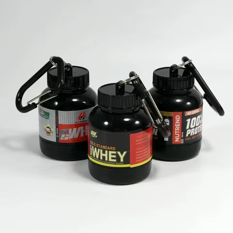 100/200ML Portable Mini Protein Powder Bottle with Keychain Health Funnel Medicine Box Container Small Cup Outdoor Sport Storage 10 best sales coke spoon keychain - №5