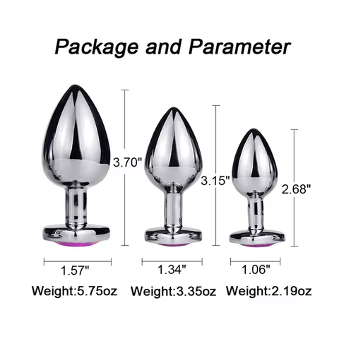 Anal Plug Heart 3 Sizes Stainless Steel Crystal Anal Plug Removable Butt Plug Stimulator Anal Sex Toys Prostate Massager Dildo 12 best sales 1 m dildo - №1