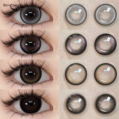 Bio-essense 1 Pair Big Eyes Black Lenses Korean Natural Lenses Color Contact Lenses Eyes with Gray Beautiful Pupil Lentes 10 best sales natural contact lenses - №10