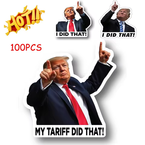 100pcs Funny Trump I Did That Stickers Gas Pump Stickers Decal 100pcs 2 Inch I Did That Tariff Sticker Trump Waterproof Sticker 10 best sales trump stickers - №1