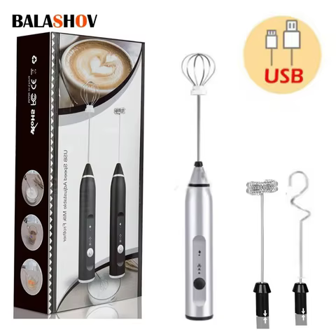 Wireless Milk Frothers Electric Handheld Blender With USB Electrical Mini Coffee Maker Whisk Mixer For Coffee Cappuccino Cream 10 best sales bullet mixer - №2