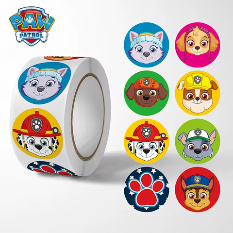 New 500PCS Paw Patrol Children's Cartoon Stickers Cute Kids Stationery Supplies School Teacher Supplies Reward Sticker Toys Gift 8 best sales dog paw sticker - №3