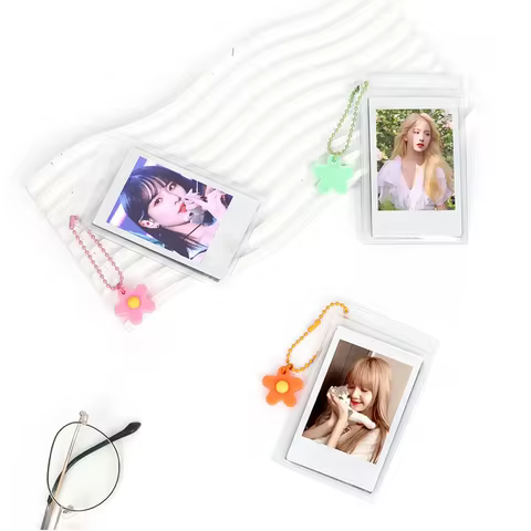 5pcs/set 3-inch Film Clear Photo Storage Box Instant Camera Photo Case for Fujifilm Instax Mini 12/11/9/8/7 with Strap 8 best sales instax mini 11 case - №4