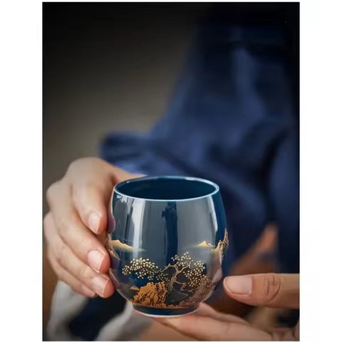 180ml Japanese-style simple master Mug Ceramic tea bowl cup household Jilan simple ceramic large teacup Tea set for a single cup 6 best sales asian cup - №5