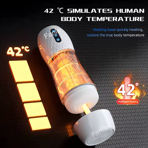 Male Masturbator Automatic Sucking Vibration Blowjob Machine Heating Pussy Penis Pump Masturbation Cup Sex Toys for Men Supplies 6 best sales artificial vaginas for men - №5