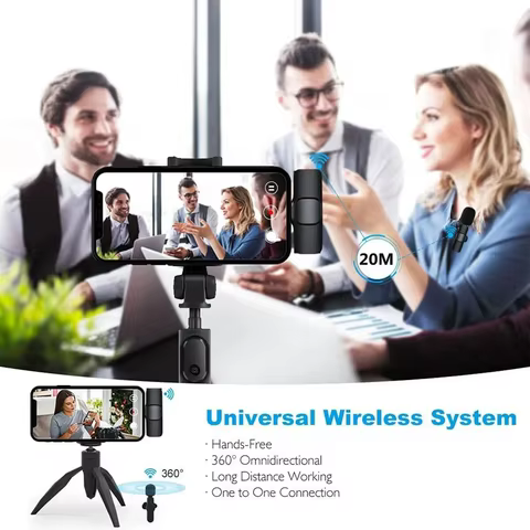 Type C Wireless Lavalier Microphone, Portable Audio Video Recording Mini Mic for Android Typec Live Broadcast Gaming Interview 6 best sales video maker - №1