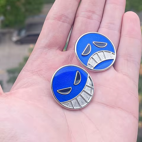 Anime One Piece Ace Pins Cap Lapel Pins Smiling Face for Backpack Brooch Metal Enamel Cute Cartoon Brooches For Kids Badge Gift 8 best sales ace pin - №8