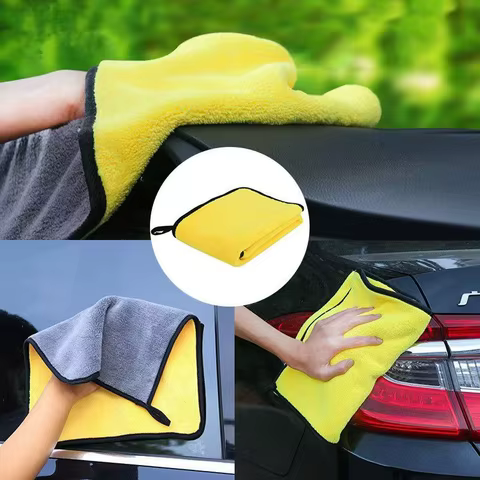 Ultra Fine Fiber Car Towel Ultra Thick Car Dry Towel Moisture Absorbing Car Wash Cloth Reusable Cleaning Cloth11.8x11.8in 12 best sales roster - №6