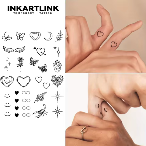 Henna Finger Tattoo (18) Temporary Tattoo,Lasts To 15 Days New Technology Magic Waterproof Semi Permanent Sticker. 8 best sales henna stickers - №1