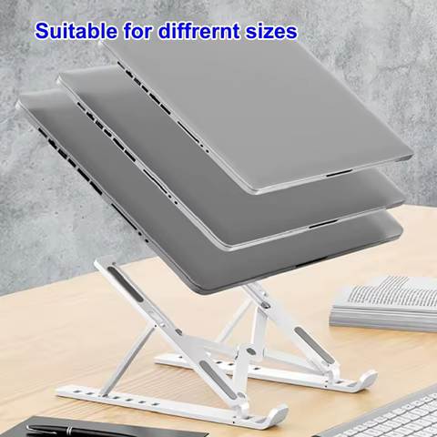 7 Levels Adjustable Laptop Stand Foldable Portable Notebook Bracket Support Base ABS Holder for Macbook Lenovo Laptop Air Pro 8 best sales lenovo laptop accessories - №5